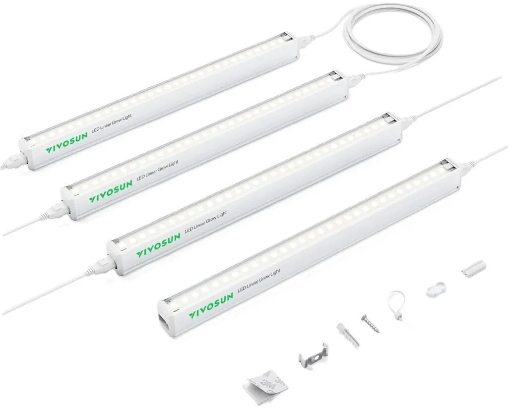 VIVOSUN T5 linear grow light strips for tiny apartment countertop hydroponic systems