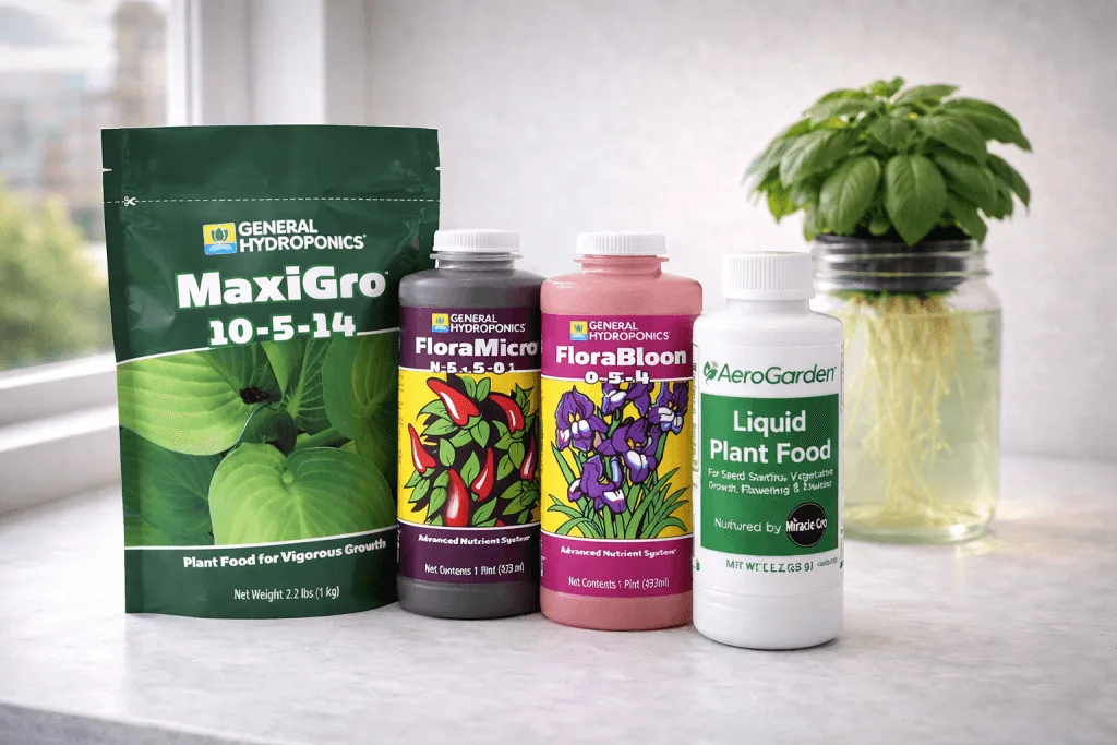 best hydroponic nutrients for small systems on a kitchen counter hydroponic setup