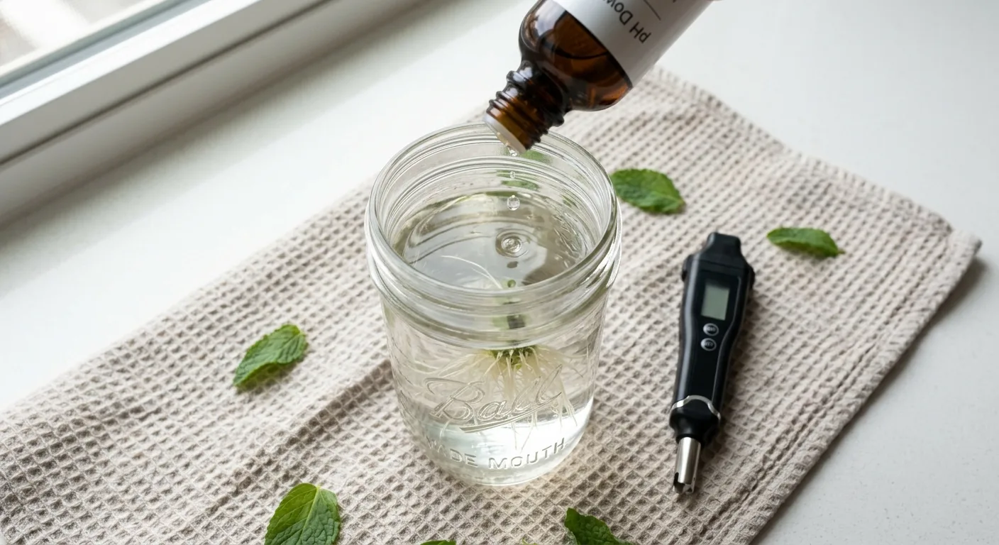 Adding pH down drops to a small hydroponic herb reservoir